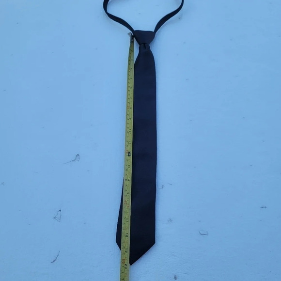 George Accessories Polyester Black Pattern Always-Tied Zip Mens Tie - Picture 6 of 9